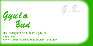 gyula bud business card